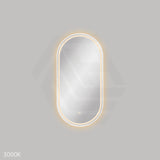 450x900mm Fienza Empire Pill Framed Touch Sensor Frontlit LED Mirror Vertical/Horizontal Matt White