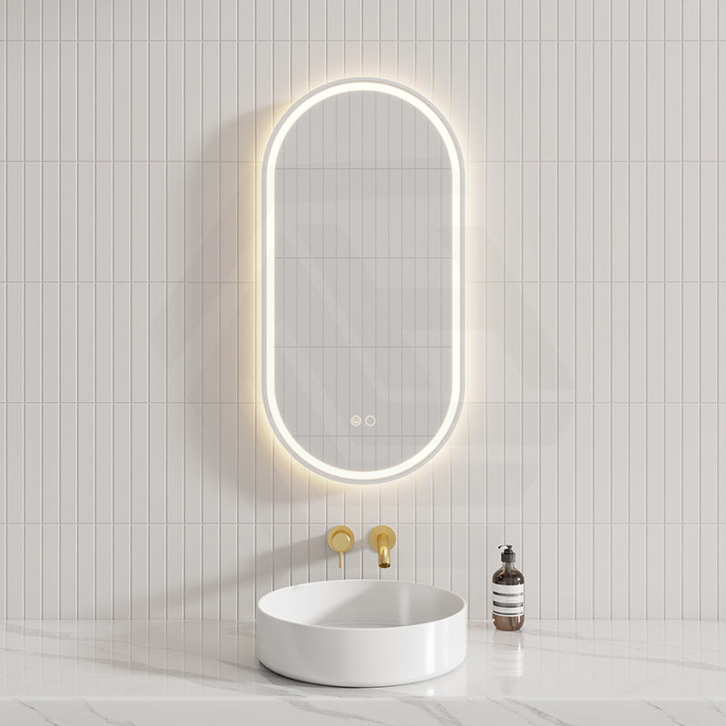 450/600/900/1200mm Fienza Empire Pill/Oval Framed Touch Sensor Frontlit LED Mirror Vertical/Horizontal Variant Colour Available