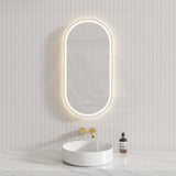 450/600/900/1200mm Fienza Empire Pill/Oval Framed Touch Sensor Frontlit LED Mirror Vertical/Horizontal Variant Colour Available