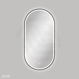 600x1200mm Fienza Empire Pill Framed Touch Sensor Frontlit LED Mirror Vertical/Horizontal Matt Black