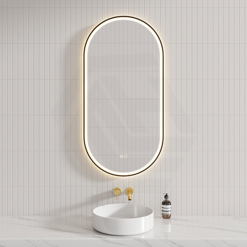 450/600/900/1200mm Fienza Empire Pill/Oval Framed Touch Sensor Frontlit LED Mirror Vertical/Horizontal Variant Colour Available