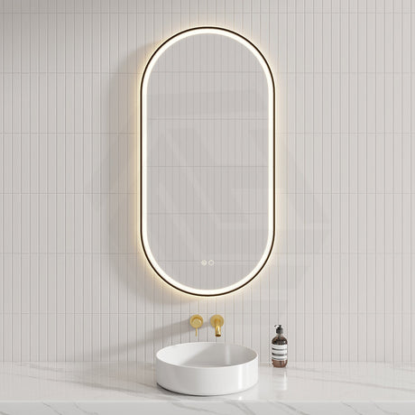 450/600/900/1200mm Fienza Empire Pill/Oval Framed Touch Sensor Frontlit LED Mirror Vertical/Horizontal Variant Colour Available