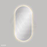 600x1200mm Fienza Empire Pill Framed Touch Sensor Frontlit LED Mirror Vertical/Horizontal Brushed Gold