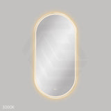 600x1200mm Fienza Empire Pill Framed Touch Sensor Frontlit LED Mirror Vertical/Horizontal Brushed Gold