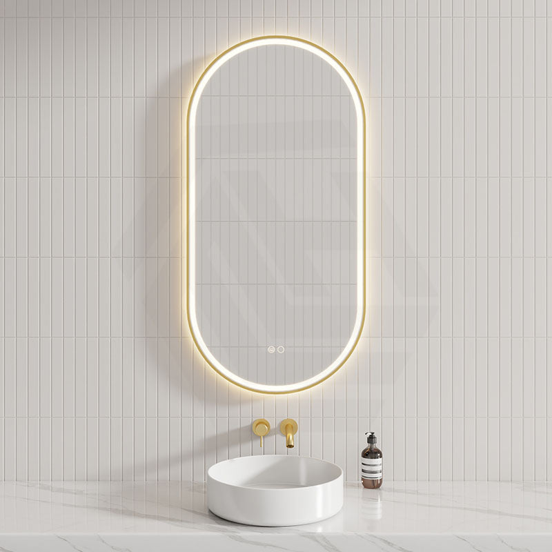 450/600/900/1200mm Fienza Empire Pill/Oval Framed Touch Sensor Frontlit LED Mirror Vertical/Horizontal Variant Colour Available