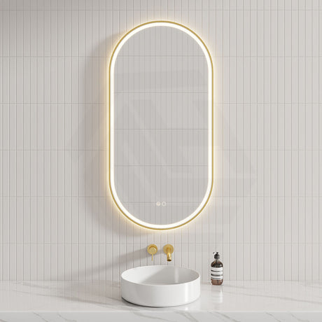 450/600/900/1200mm Fienza Empire Pill/Oval Framed Touch Sensor Frontlit LED Mirror Vertical/Horizontal Variant Colour Available