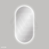 600x1200mm Fienza Empire Pill Framed Touch Sensor Frontlit LED Mirror Vertical/Horizontal Matt White