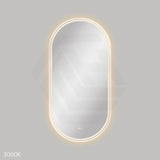 600x1200mm Fienza Empire Pill Framed Touch Sensor Frontlit LED Mirror Vertical/Horizontal Matt White
