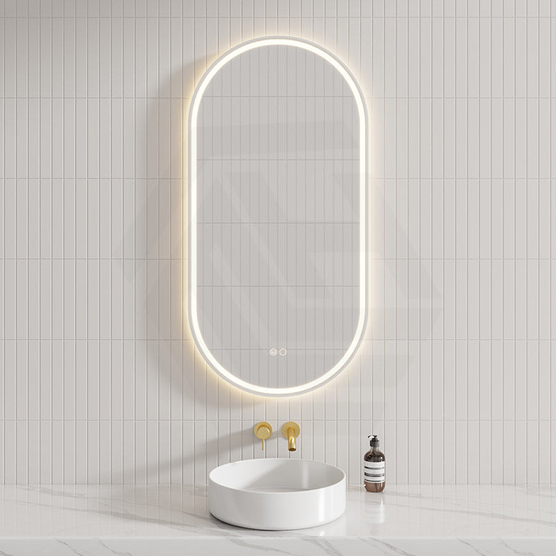 450/600/900/1200mm Fienza Empire Pill/Oval Framed Touch Sensor Frontlit LED Mirror Vertical/Horizontal Variant Colour Available