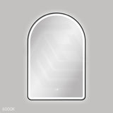 600x900mm Fienza Valentina Arch Framed LED Mirror Touch Sensor Matt Black