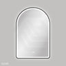 600x900mm Fienza Valentina Arch Framed LED Mirror Touch Sensor Matt Black