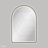 600x900mm Fienza Valentina Arch Framed LED Mirror Touch Sensor Matt Black
