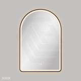 600x900mm Fienza Valentina Arch Framed LED Mirror Touch Sensor Matt Black