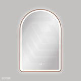 600x900mm Fienza Valentina Arch Framed LED Mirror Touch Sensor Brushed Copper