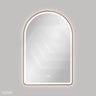600x900mm Fienza Valentina Arch Framed LED Mirror Touch Sensor Brushed Copper