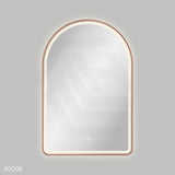 600x900mm Fienza Valentina Arch Framed LED Mirror Touch Sensor Brushed Copper