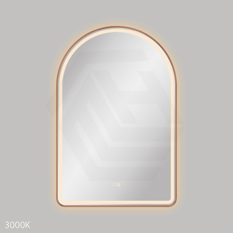 600x900mm Fienza Valentina Arch Framed LED Mirror Touch Sensor Brushed Copper