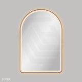 600x900mm Fienza Valentina Arch Framed LED Mirror Touch Sensor Brushed Copper