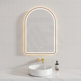 600x900mm Fienza Valentina Arch Framed Frontlit LED Mirror Touch Sensor Variant Colour Available