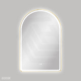 600x900mm Fienza Valentina Arch Framed LED Mirror Touch Sensor Brushed Gold