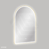 600x900mm Fienza Valentina Arch Framed LED Mirror Touch Sensor Brushed Gold