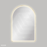 600x900mm Fienza Valentina Arch Framed LED Mirror Touch Sensor Brushed Gold