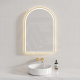 600x900mm Fienza Valentina Arch Framed Frontlit LED Mirror Touch Sensor Variant Colour Available