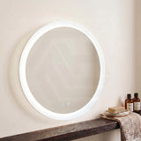 696mm Fienza Kaya Round Pencil Edge Frontlit LED Mirror Touch Sensor