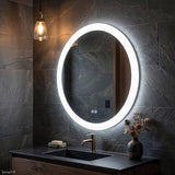 696mm Fienza Kaya Round Pencil Edge Frontlit LED Mirror Touch Sensor