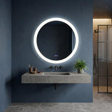 696mm Fienza Kaya Round Pencil Edge Frontlit LED Mirror Touch Sensor