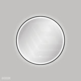 700mm Fienza Reba Round Framed Touch Sensor Frontlit LED Mirror Matt Black