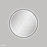 700mm Fienza Reba Round Framed Touch Sensor Frontlit LED Mirror Matt Black