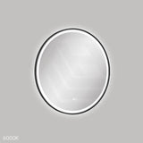 700mm Fienza Reba Round Framed Touch Sensor Frontlit LED Mirror Matt Black