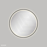 700mm Fienza Reba Round Framed Touch Sensor Frontlit LED Mirror Matt Black