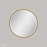 700mm Fienza Reba Round Framed Touch Sensor Frontlit LED Mirror Matt Black