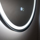 700mm Fienza Reba Round Framed Touch Sensor Frontlit LED Mirror Matt Black