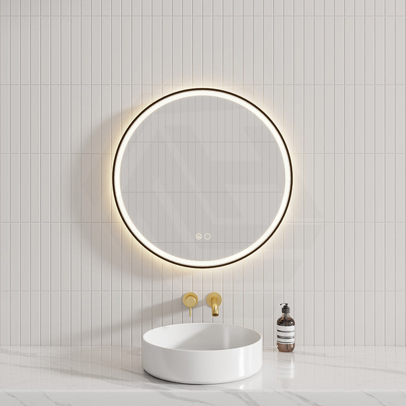 700/900mm Fienza Reba Round Framed Touch Sensor Frontlit LED Mirror Variant Colour Available