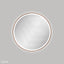 700mm Fienza Reba Round Framed Touch Sensor Frontlit LED Mirror Brushed Copper
