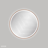 700mm Fienza Reba Round Framed Touch Sensor Frontlit LED Mirror Brushed Copper
