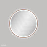 700mm Fienza Reba Round Framed Touch Sensor Frontlit LED Mirror Brushed Copper