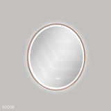 700mm Fienza Reba Round Framed Touch Sensor Frontlit LED Mirror Brushed Copper