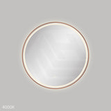 700mm Fienza Reba Round Framed Touch Sensor Frontlit LED Mirror Brushed Copper