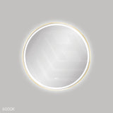 700mm Fienza Reba Round Framed Touch Sensor Frontlit LED Mirror Brushed Gold
