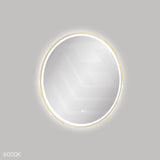 700mm Fienza Reba Round Framed Touch Sensor Frontlit LED Mirror Brushed Gold
