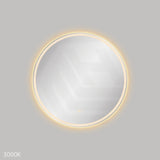 700mm Fienza Reba Round Framed Touch Sensor Frontlit LED Mirror Brushed Gold