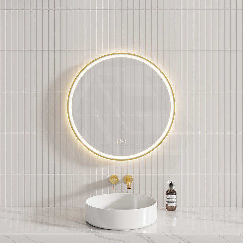 700/900mm Fienza Reba Round Framed Touch Sensor Frontlit LED Mirror Variant Colour Available