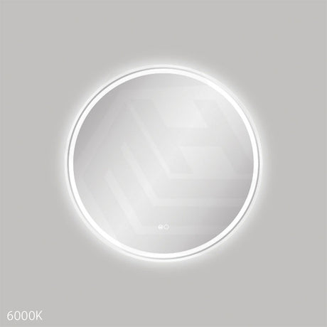 700mm Fienza Reba Round Framed Touch Sensor Frontlit LED Mirror Matt White