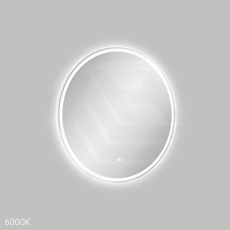 700mm Fienza Reba Round Framed Touch Sensor Frontlit LED Mirror Matt White