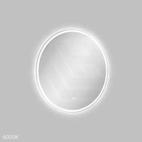 700mm Fienza Reba Round Framed Touch Sensor Frontlit LED Mirror Matt White
