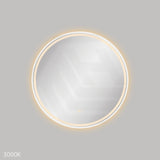 700mm Fienza Reba Round Framed Touch Sensor Frontlit LED Mirror Matt White